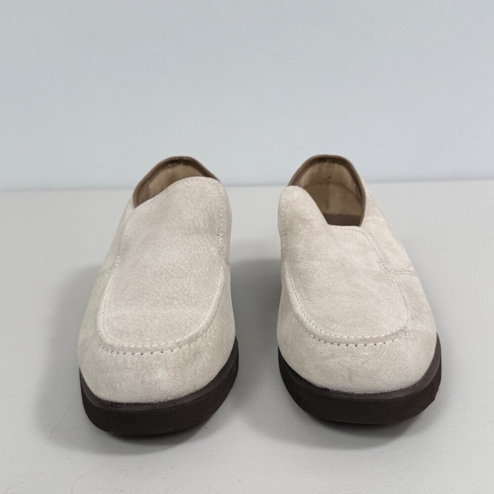 HUSH PUPPIES Suede Loafers Womens Size 9 Cream Beige Slip On Shoes - Picture 10 of 11